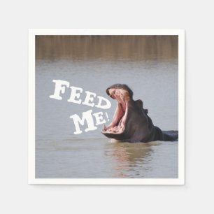 Füttre mir! Hippo Funny Serviette