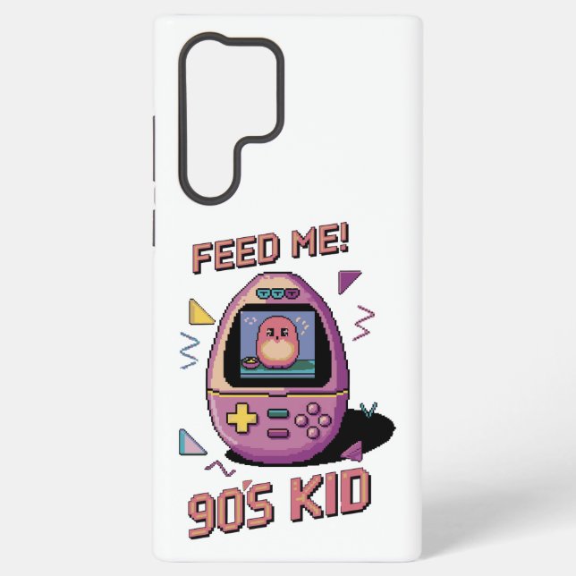 Füttre mir! Retro Virtual Pet 90s Kid Pixel Art De Samsung Galaxy Hülle (Rückseite)