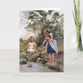 "Füttre the Ducks" Vintag Feiertagskarte