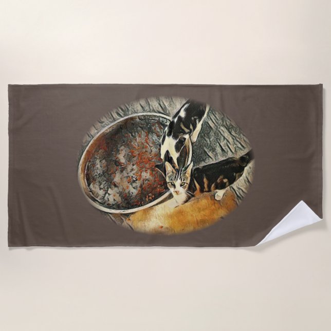 Füttre Zeit! Strandtuch (Vorderseite)