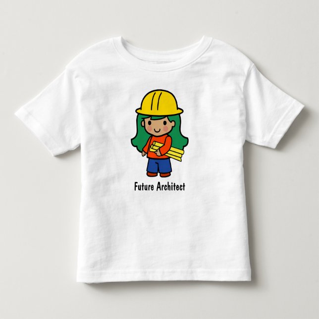 Futur Architecte fille en T-shirt Casquette dur ja (Devant)