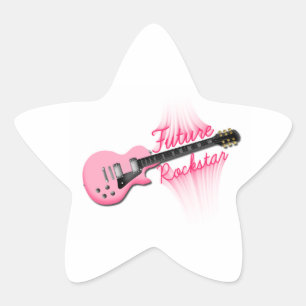 Futur autocollant rose d'étoile de guitare de