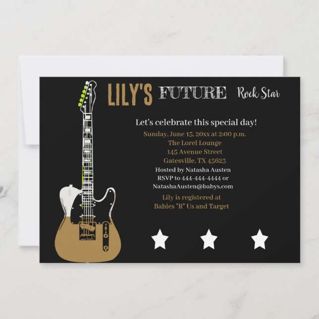 Futur Baby shower Rocker Invitation Brown (Devant)