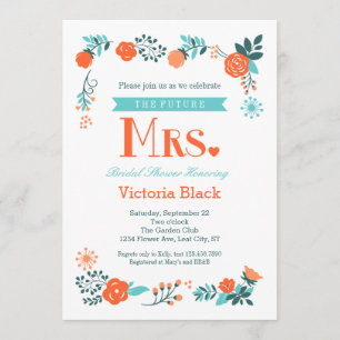 Futur Invitation de Mme Floral Bridal Shower