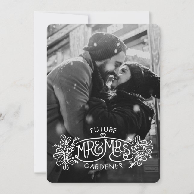 Futur M. & Mme fiançailles d'hiver invitations (Devant)