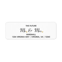 Futur M. & Mme Mariage Adresse Étiquette de retour