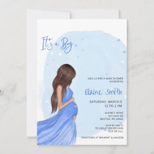 Futur Maman Bleu C'est un Garçon Invitation à une