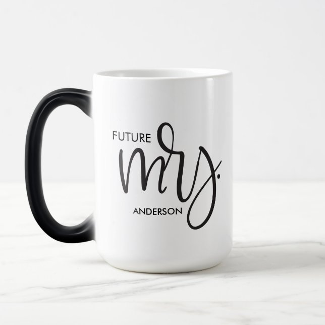 "Futur Mme" Chic Fiançailles personnalisé Mug (Gauche)