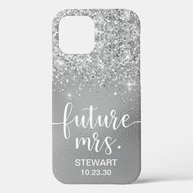 Futur Mme Étui Silver Glitter Case-Mate iPhone (Verso)