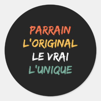 Futur Parrain Homme Le Vrai L'Parrain Runder Aufkleber