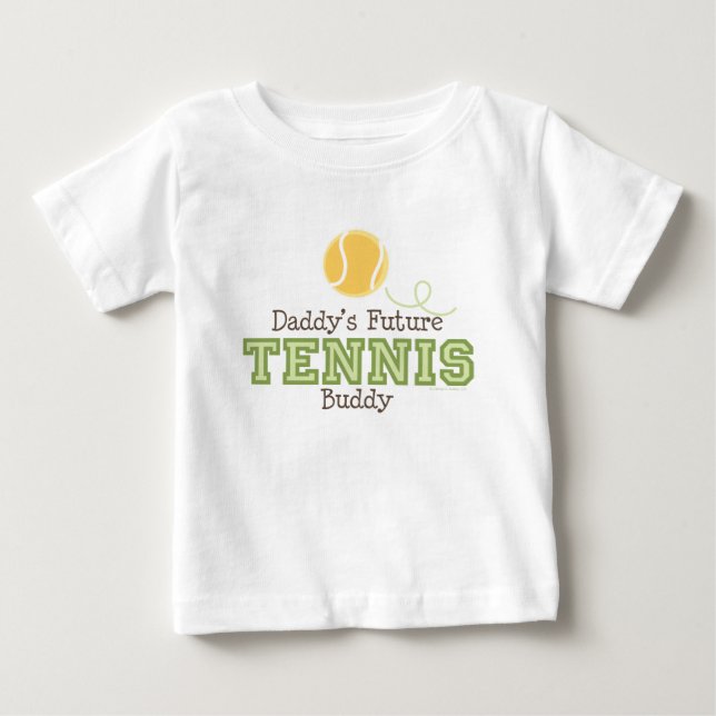Futur T-shirt de bébé d'ami du tennis du papa (Devant)