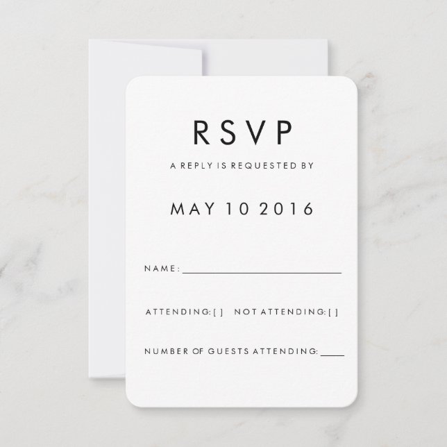 Futura Modern RSVP Card (Vorderseite)