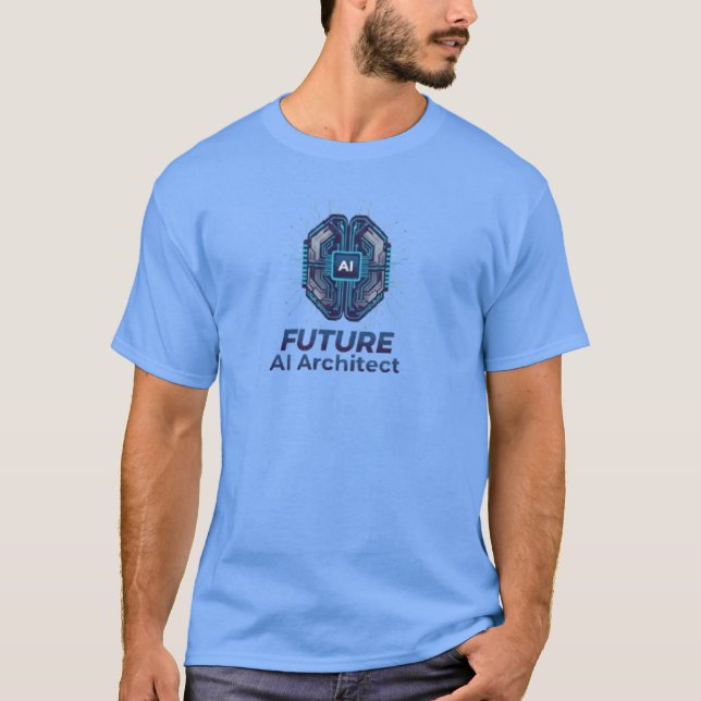 Future AI Architect - Futuristic Technology Design T-Shirt (Vorderseite)