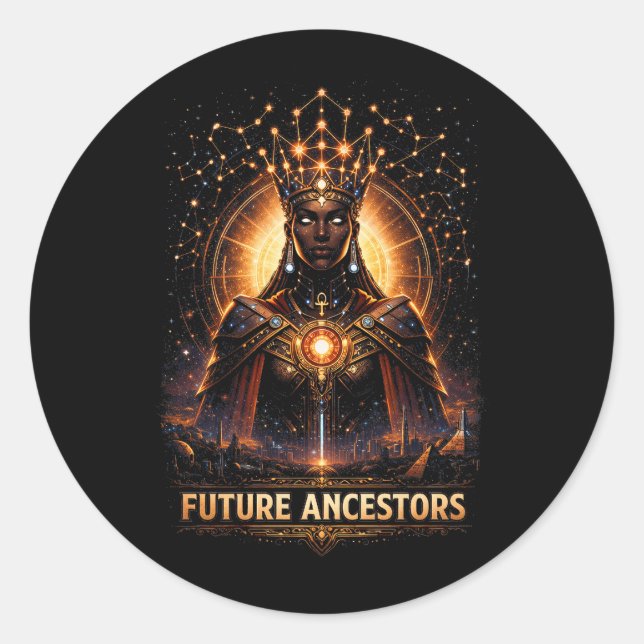 Future Ancestors Runder Aufkleber (Vorderseite)