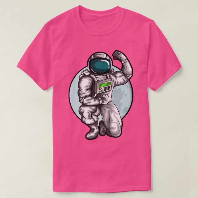 Future Astronaut Fitness Workout Eercon Moon Art T-Shirt (Design vorne)