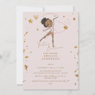 Future Ballerina Blush Babydusche II Einladung