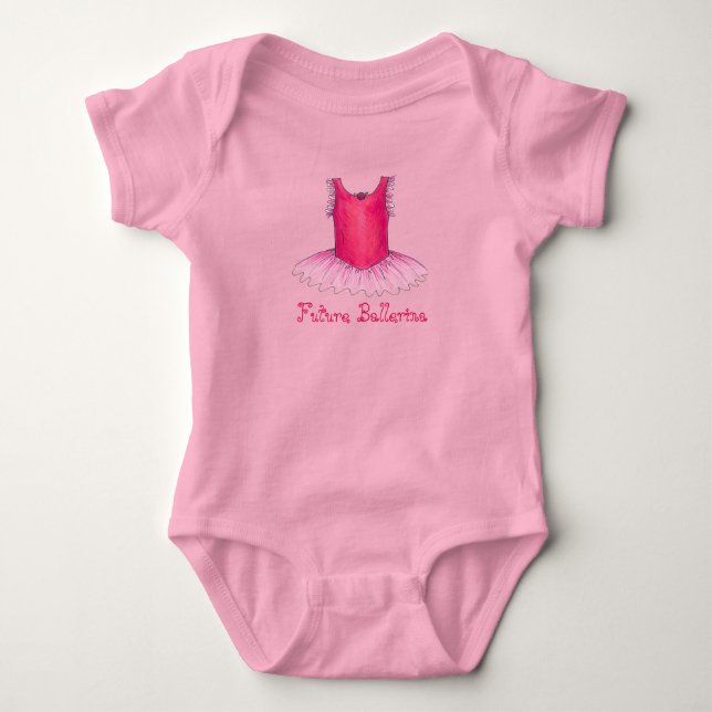 Future Ballerina Pink Ballett Tutu Tanzlehrerin Baby Strampler (Vorderseite)