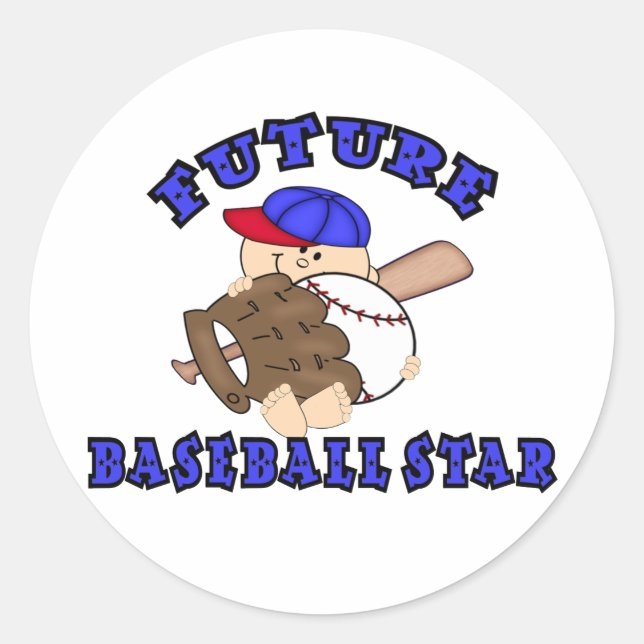 Future Baseball Star Runder Aufkleber (Vorderseite)