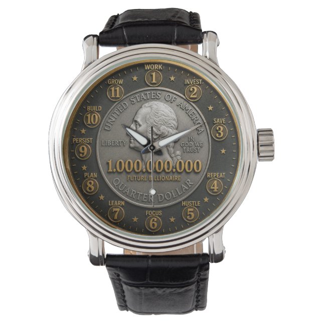 Future Billionaire Mindset Millionaire  Armbanduhr (Vorderseite)