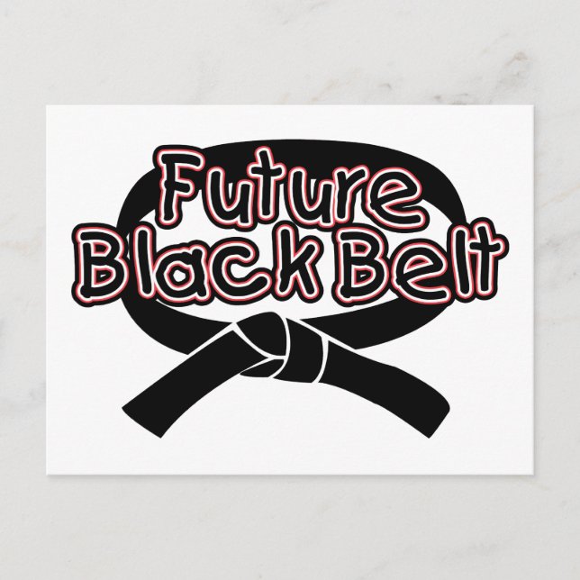 Future Black Belt (rot) Postkarte (Vorderseite)
