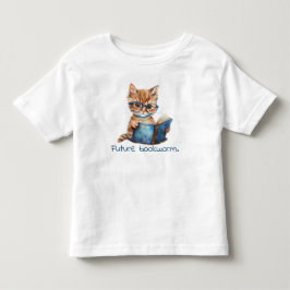 Future Bookworm Cat Reading Baby Kleinkind T-shirt