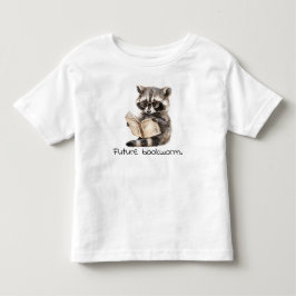 Future Bookworm Raccoon Reading Baby Kleinkind T-shirt
