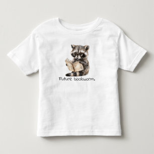 Future Bookworm Raccoon Reading Baby Kleinkind T-shirt