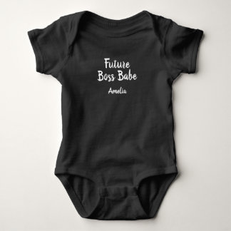 Future Boss Babe Personalisiert Baby Black Bodysui Strampler