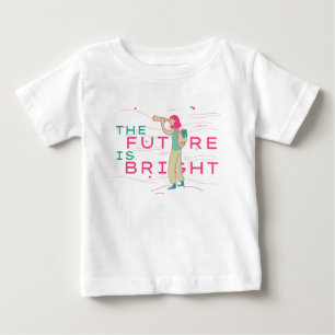 Future Bright Girl Telescope Pink Green Baby T-shirt