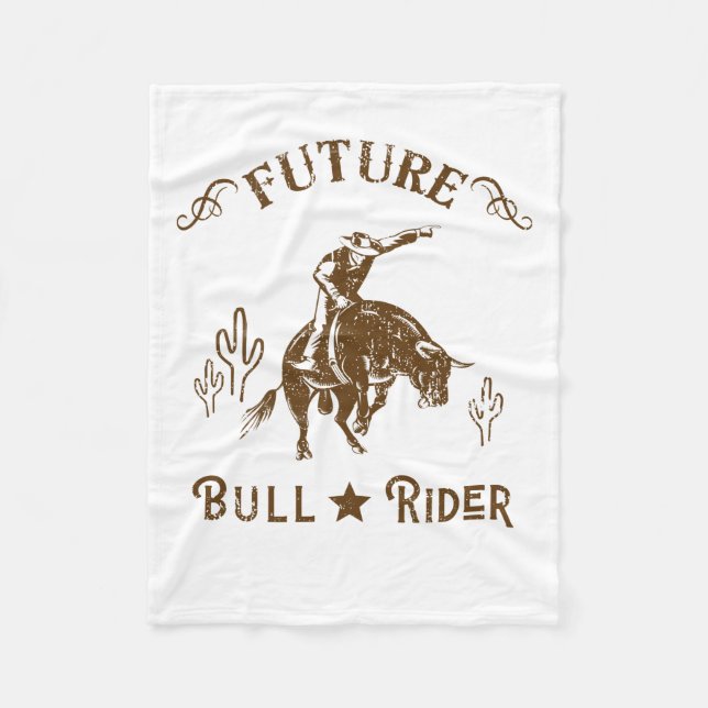 Future Bull Rider Cowboy Western Men Fleecedecke (Vorderseite)