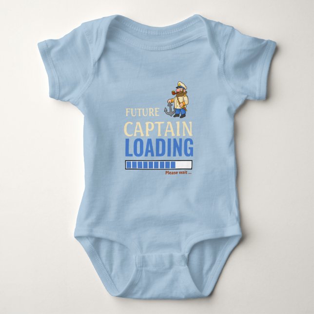 Future Captain Loading Niedlich Funny Personalisie Baby Strampler (Vorderseite)