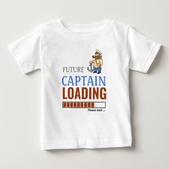 Future Captain Loading Niedlich Funny Personalisie Baby T-shirt (Vorderseite)