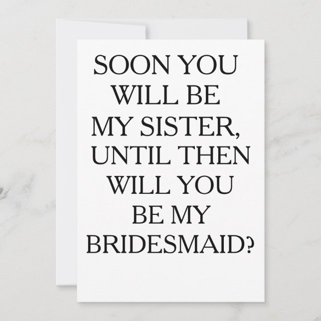 FUTURE CARTE DE SOEUR BRIDESMAID (Devant)