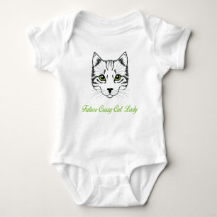 Future Crazy Cat Lady Baby Bodysuit mit Katzengesi Strampler