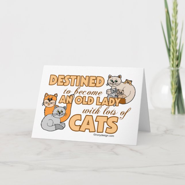 Future Crazy Cat Lady Funny Sprichwort Design Karte (Vorderseite)