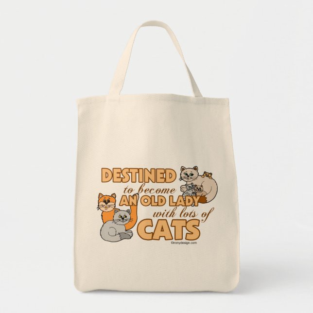 Future Crazy Cat Lady Funny Sprichwort Design Tragetasche (Vorne)