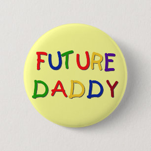Future Daddy Primary Colors Tshirts and Gifts Button