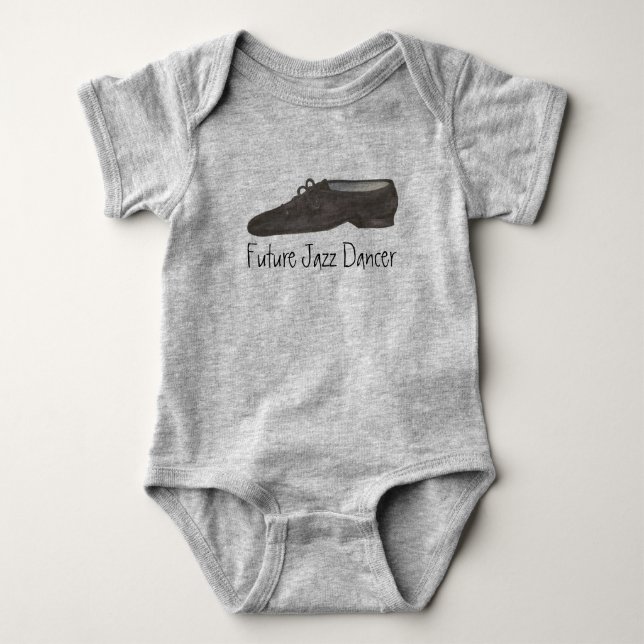 Future Dancer Black Jazz Shoe Dance Teacher Gesche Baby Strampler (Vorderseite)