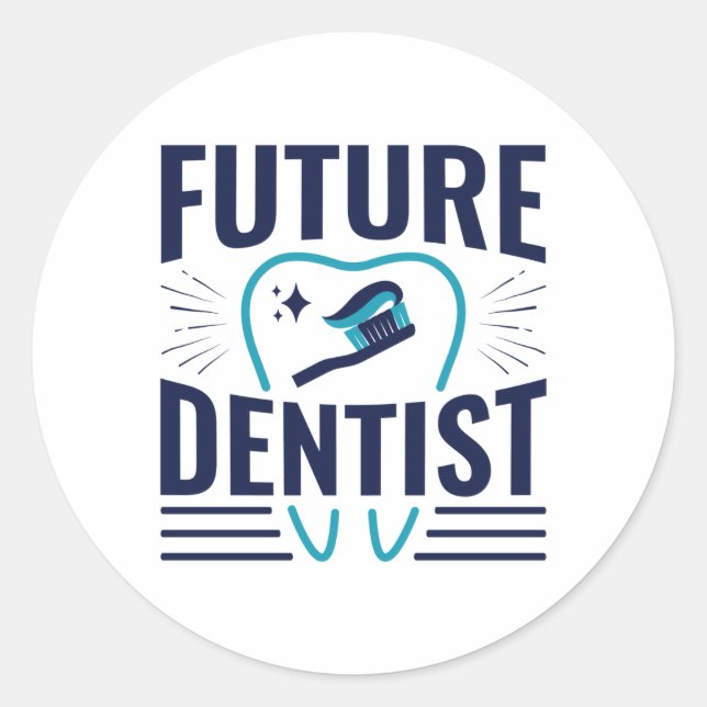 Future Dentist Dental School Student Abschluss Runder Aufkleber (Vorderseite)