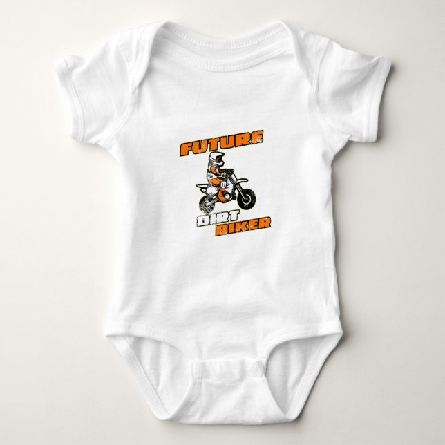 Future Dirt Biker Funny Motocross für Kinder Baby Strampler (Vorderseite)