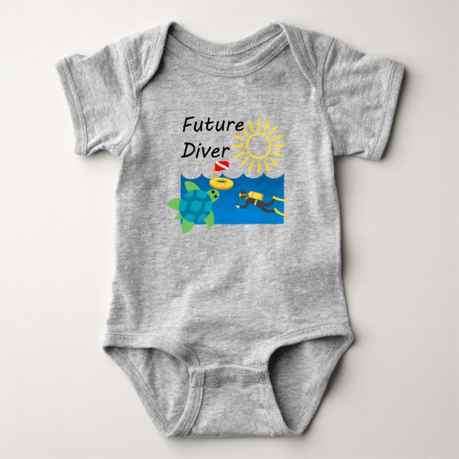 Future Diver Design - Baby Jersey Bodysuit Baby Strampler (Vorderseite)