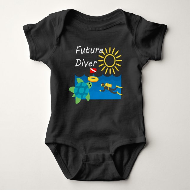 Future Diver Design - Baby Jersey Bodysuit Baby Strampler (Vorderseite)