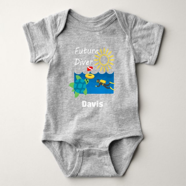 Future Diver Design - Baby Jersey Bodysuit Baby Strampler (Vorderseite)