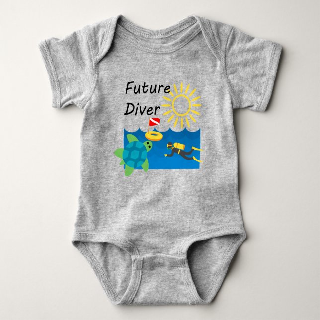Future Diver Design - Baby Jersey Bodysuit Strampler (Vorderseite)