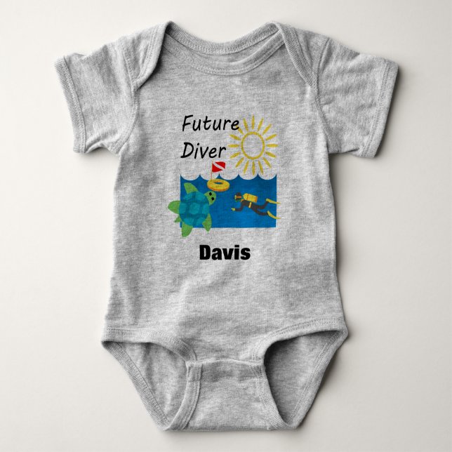 Future Diver Design - Baby Jersey Bodysuit Strampler (Vorderseite)