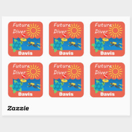 Future Diver Design - Square Stickers