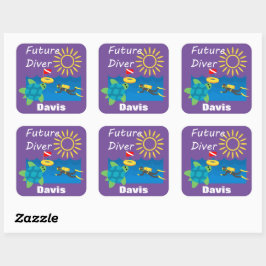 Future Diver Design - Square Stickers