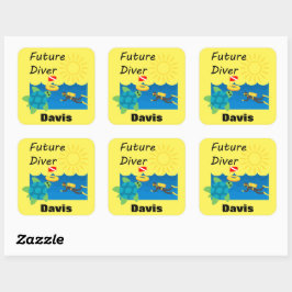 Future Diver Design - Square Stickers