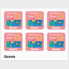 Future Diver Design - Square Stickers