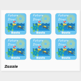 Future Diver Design - Square Stickers